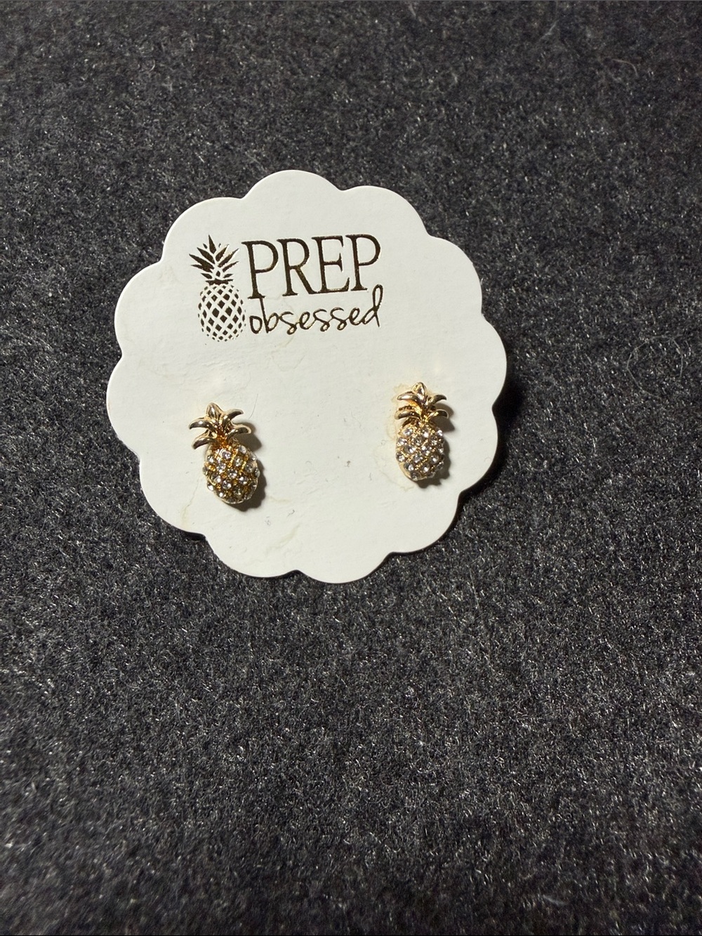 Gold Pineapple Stud Earrings